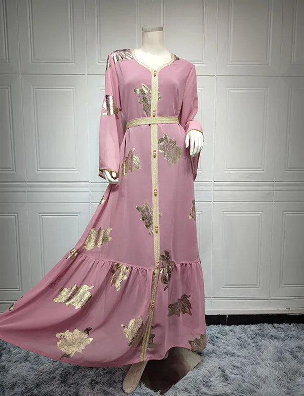 Robe abaya en mousseline de soie de taille supérieure à la mode