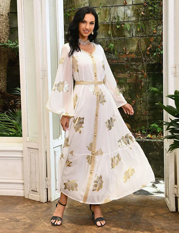 Robe abaya en mousseline de soie de taille supérieure à la mode