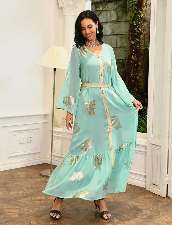 Robe abaya en mousseline de soie de taille supérieure à la mode