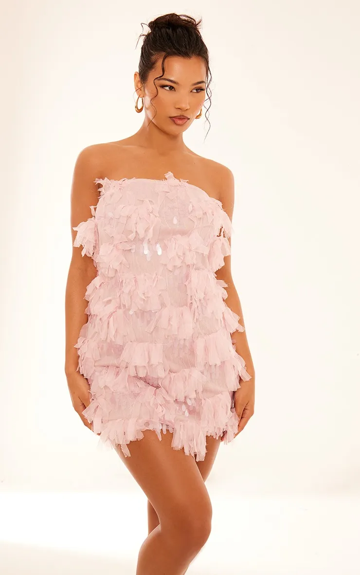 Robe moulante bustier rose texturée