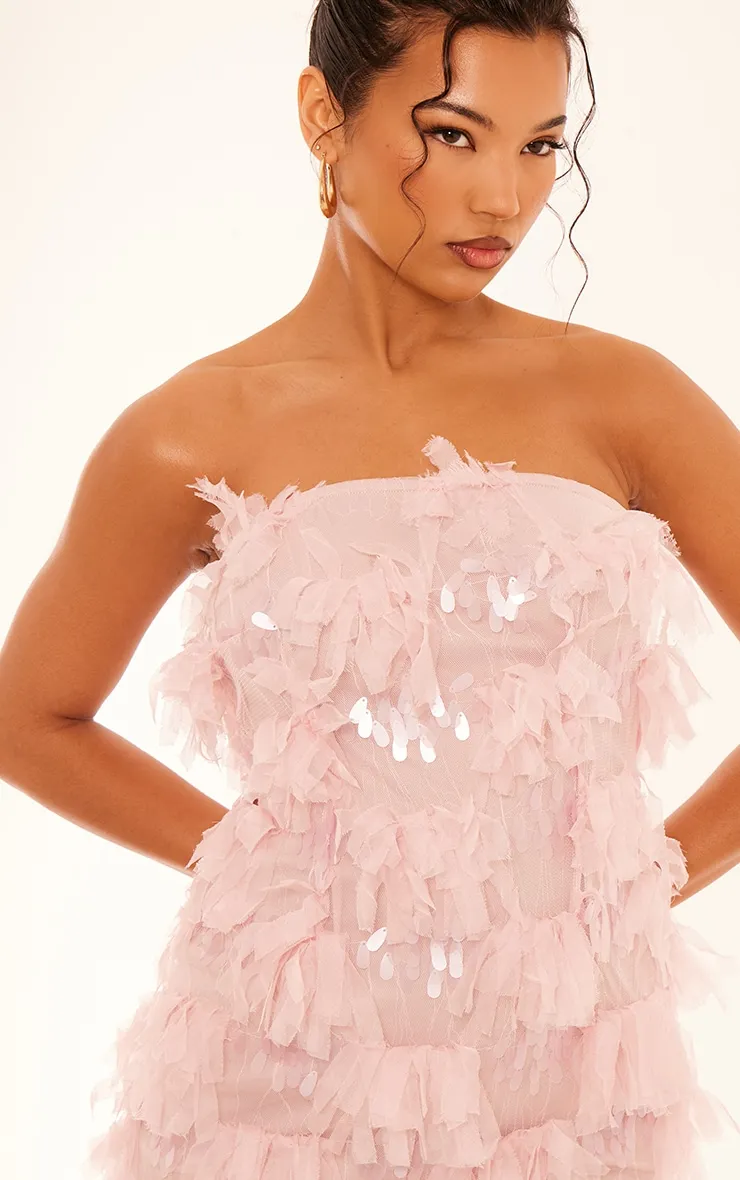 Robe moulante bustier rose texturée