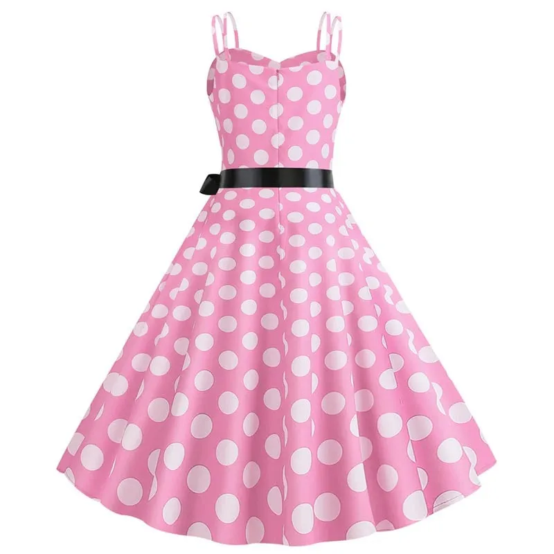 Robe Vintage  Rockabilly Rose Pois