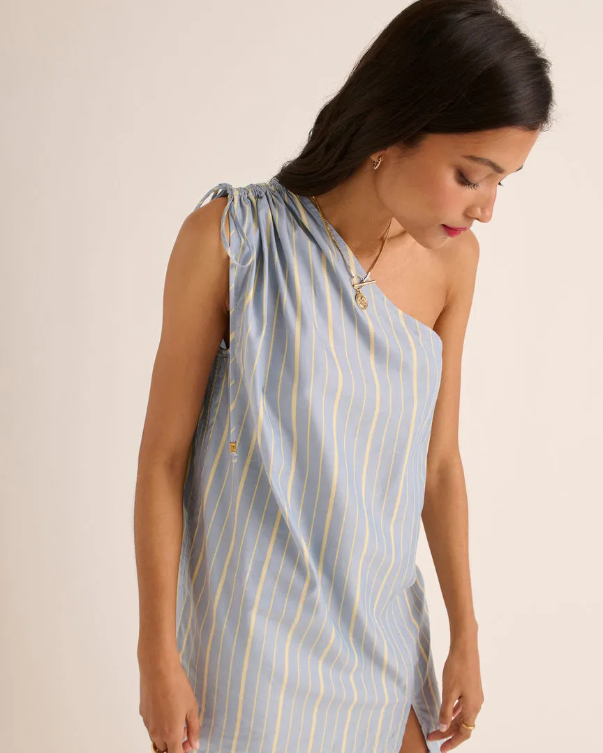 Robe Winie rayures bleu et jaune