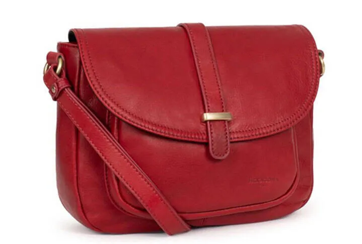 Sac cuir femme rouge Hexagona