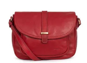 Sac cuir femme rouge Hexagona