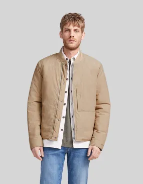 Sous-doudoune réversible kaki et beige forme bomber Homme