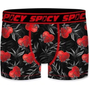 SPICY UNDERWEAR Boxer Homme Microfibre ASS1 Coeur Noir Rouge