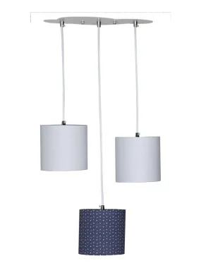 Suspension Lumineuse Trio Plafonnier en coton gris - SAUTHON - Gris