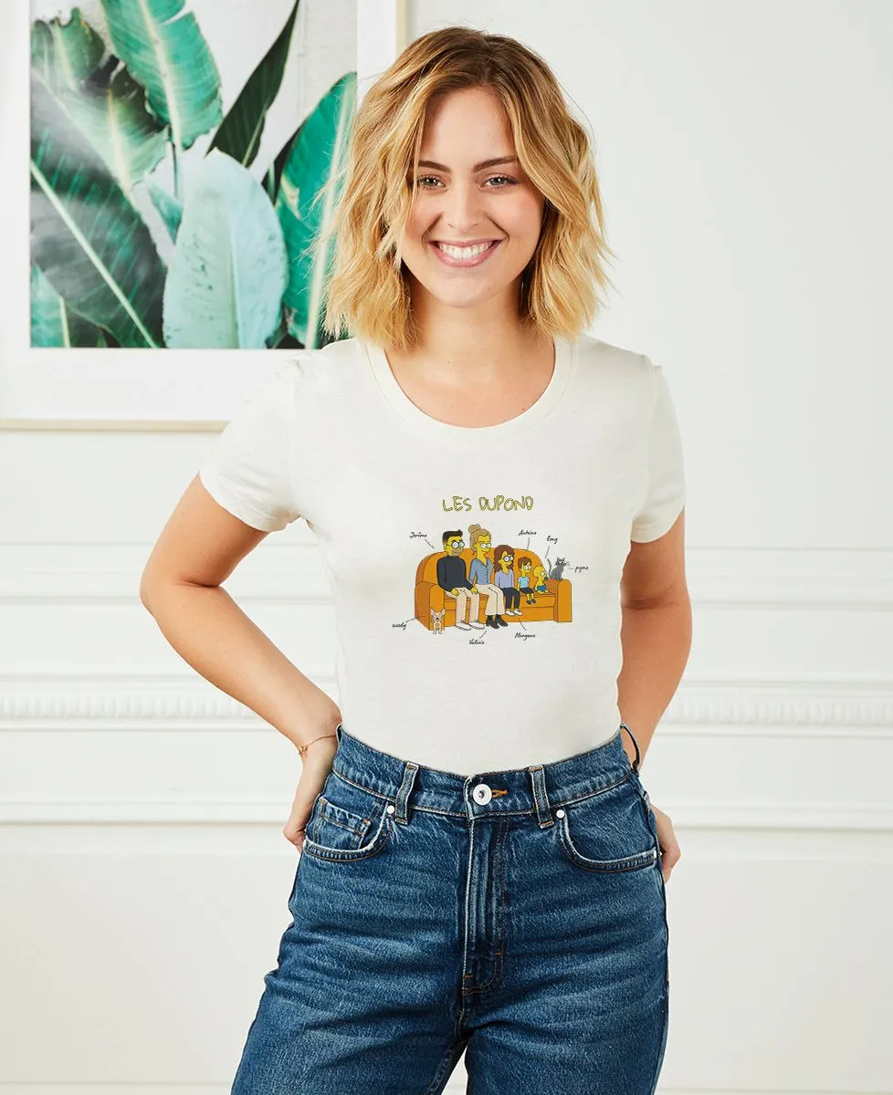 T-Shirt femme Famille personnalisée cartoon