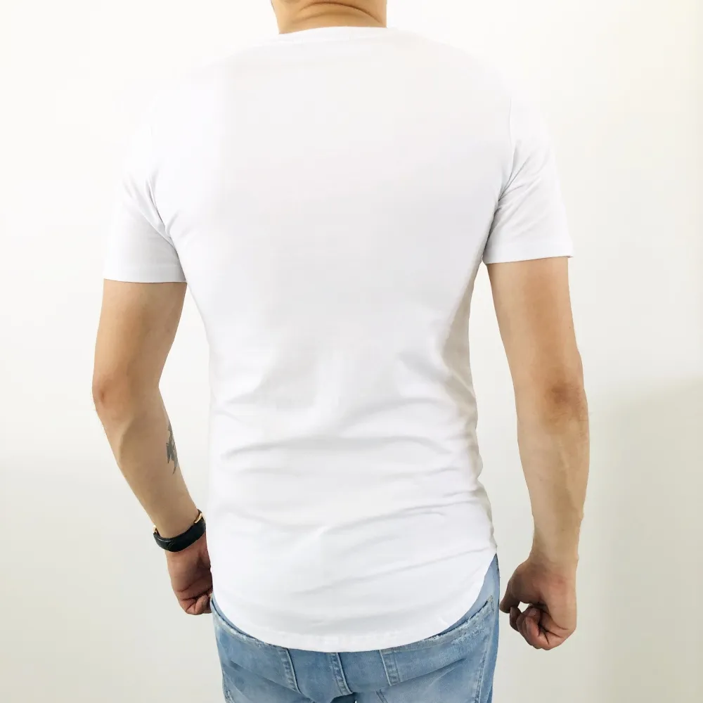 T-shirt homme blanc fashion bande