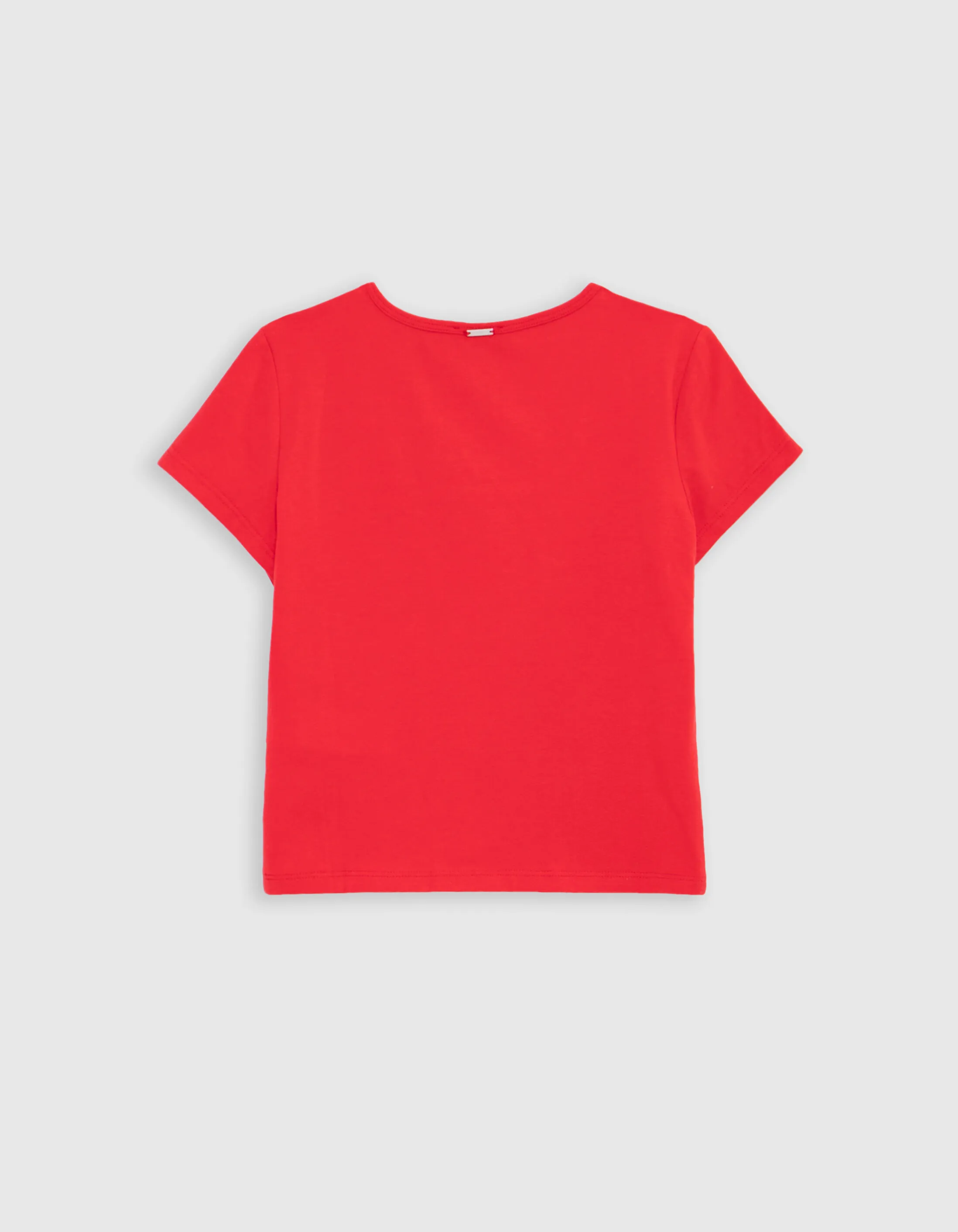 T-shirt rouge forme cropped fille