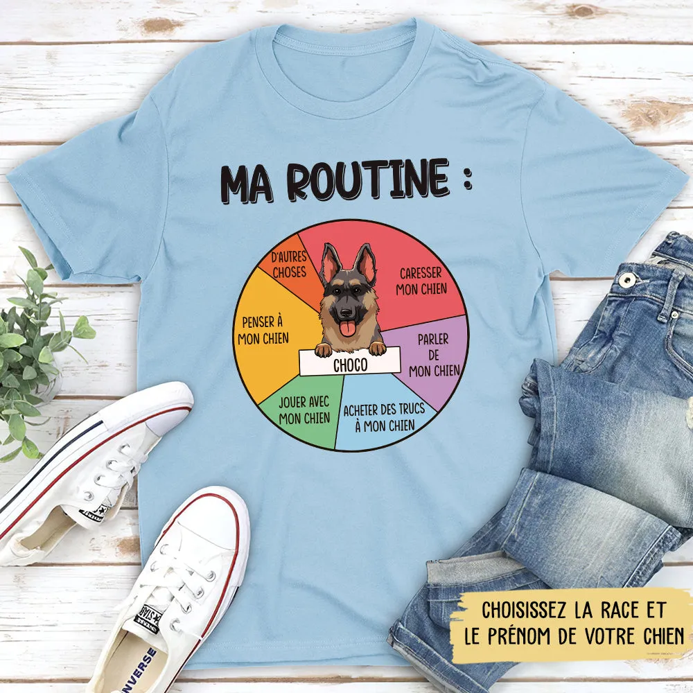 T-shirt Unisex Personnalisé - Ma Routine Avec Mon Chien 2