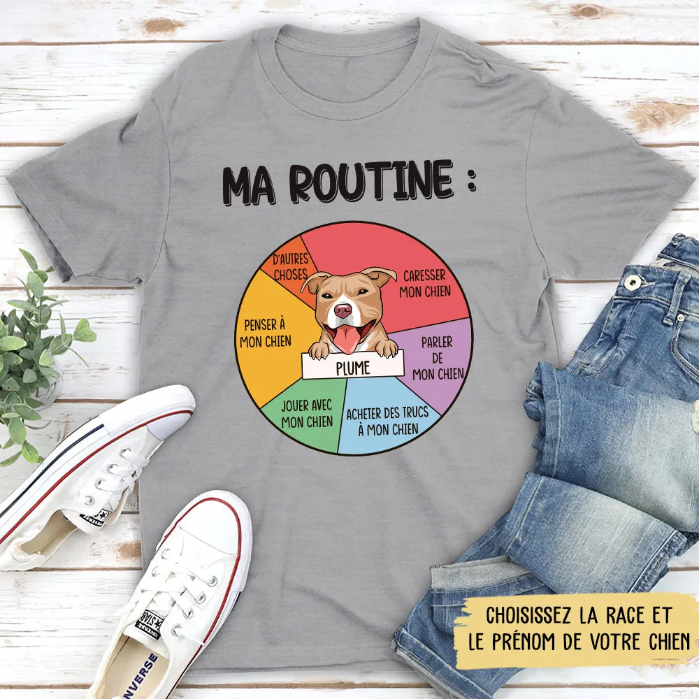 T-shirt Unisex Personnalisé - Ma Routine Avec Mon Chien 2