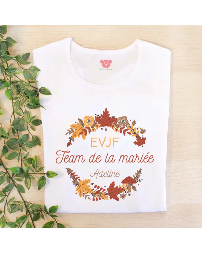 Tee shirt EVJF personnalisé femme - Team de la mariée Automnal